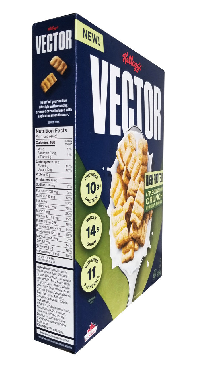 Kellogg's Vector Apple Cinnamon Crunch Cereal, 306g/10.7 oz. Box {Imported from Canada}