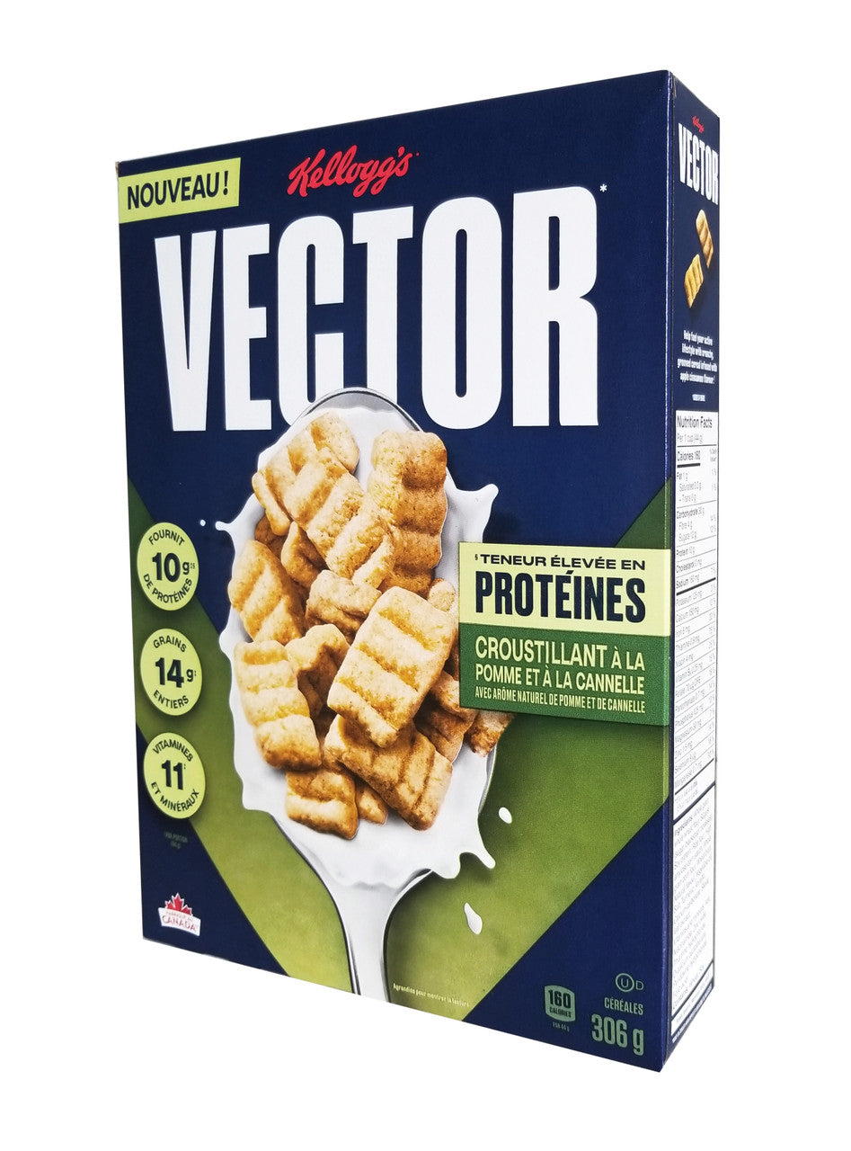 Kellogg's Vector Apple Cinnamon Crunch Cereal, 306g/10.7 oz. Box {Imported from Canada}
