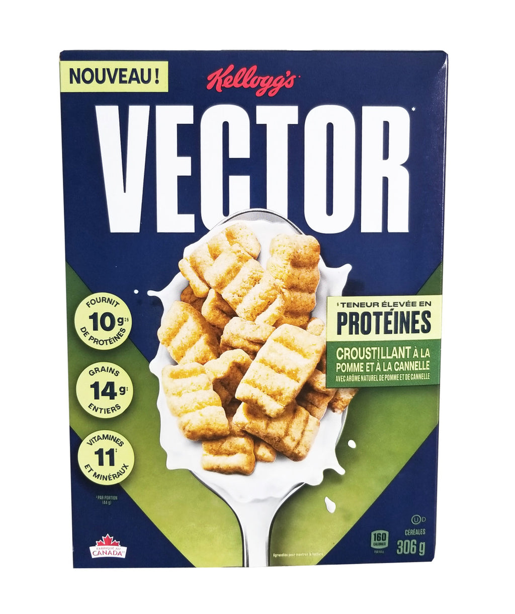 Kellogg's Vector Apple Cinnamon Crunch Cereal, 306g/10.7 oz. Box {Imported from Canada}