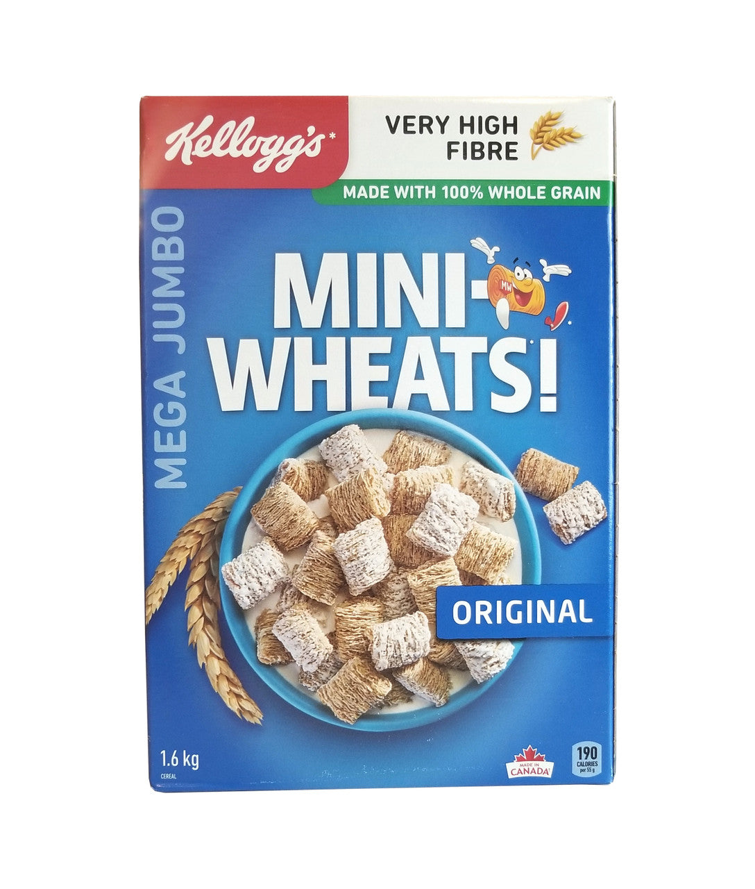 Kellogg's Mini-Wheats Cereal Jumbo Size 1.6kg/3.5 lbs., {Imported from Canada}