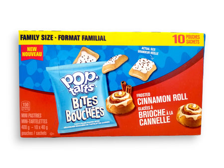 Kellogg's Pop-Tarts Bites, Frosted Cinnamon Roll, 10 pouches, 400g, front of package.