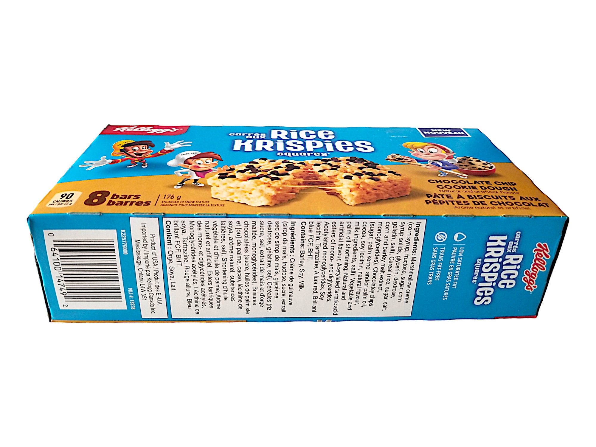 Kellogg's Rice Krispies Squares, Chocolate Chip-Cookie Dough, upc label