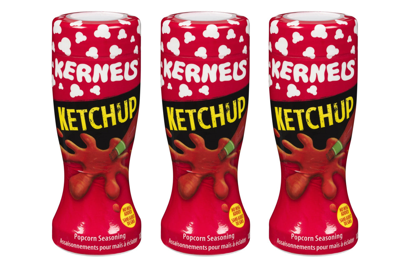 Kernels Ketchup Popcorn Seasoning, 125g (3 Pack) (Imported from Canada)
