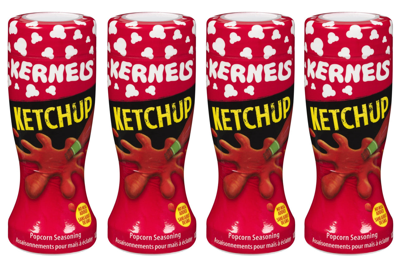 Kernels Ketchup Popcorn Seasoning, 125g (4 Pack) (Imported from Canada)