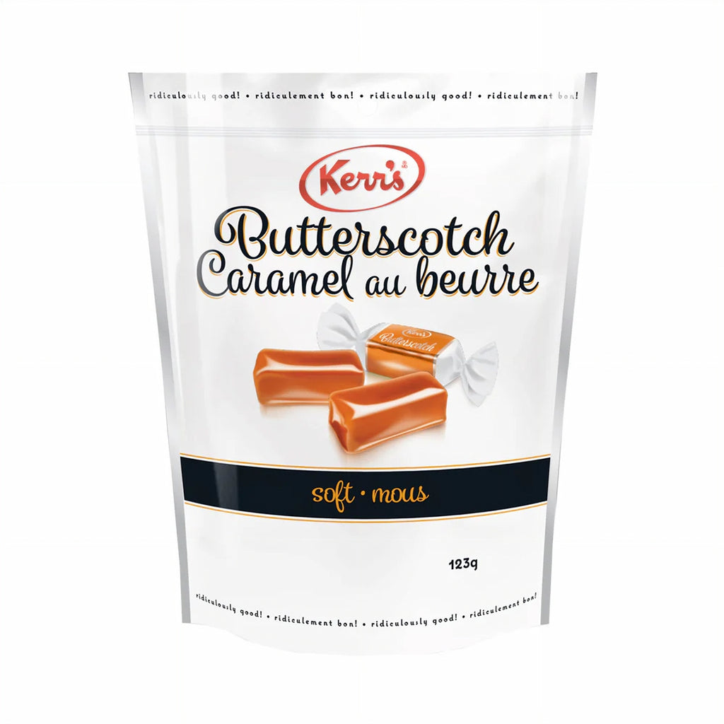 Front of Kerr's Soft Butterscotch Caramel, 123g/4.3 oz. Bag