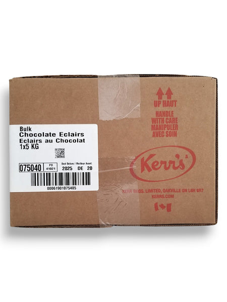 Kerr's Bulk Assorted Chocolate Eclairs, 5kg/11 lbs. - Front Of Box 