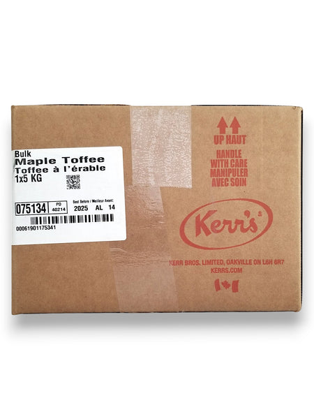 Kerr's Bulk Maple Toffee Candies, 5kg/11 lbs. - Front Of Box