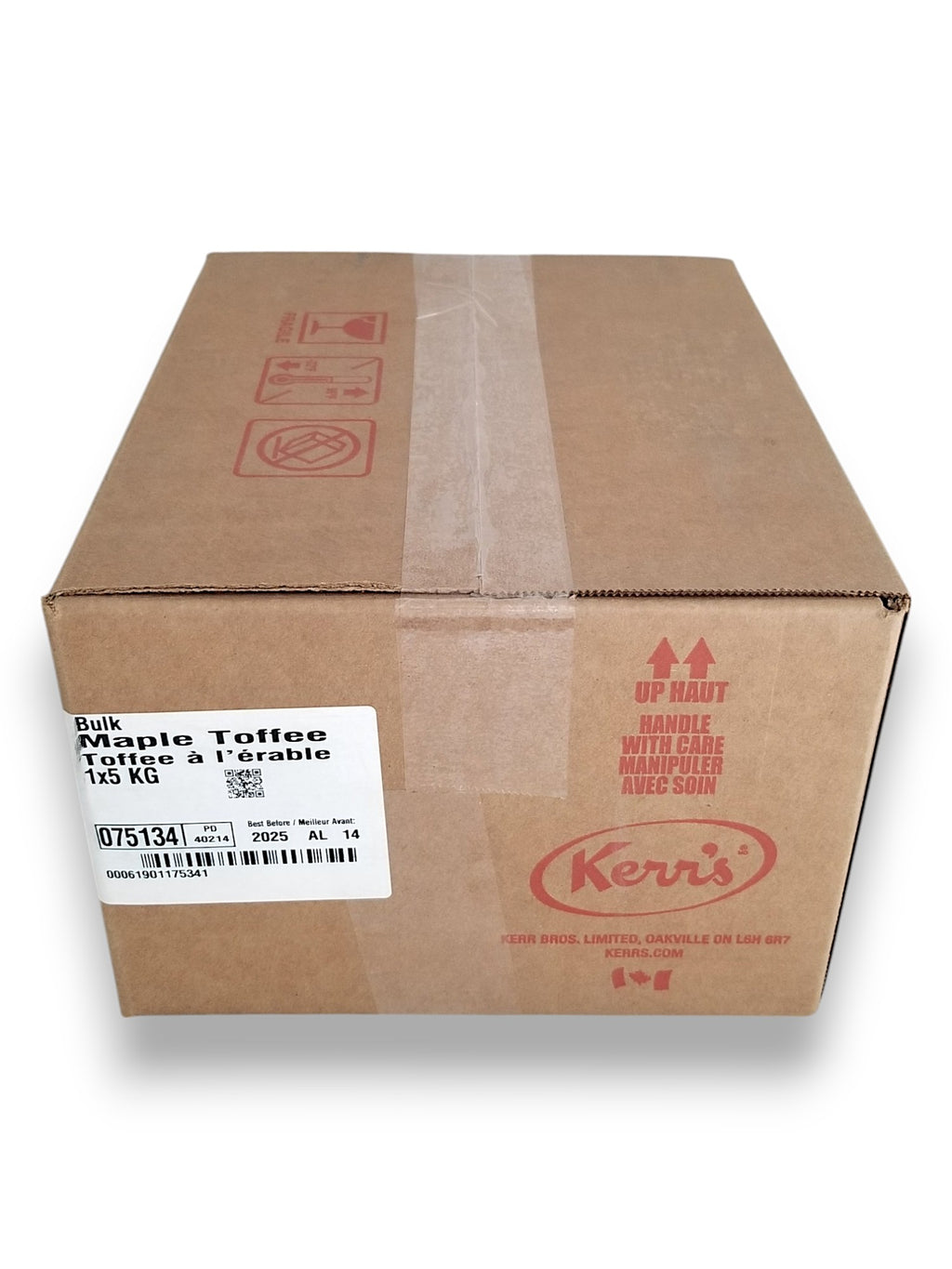 Kerr's Bulk Maple Toffee Candies, 5kg/11 lbs. - Top Of Box