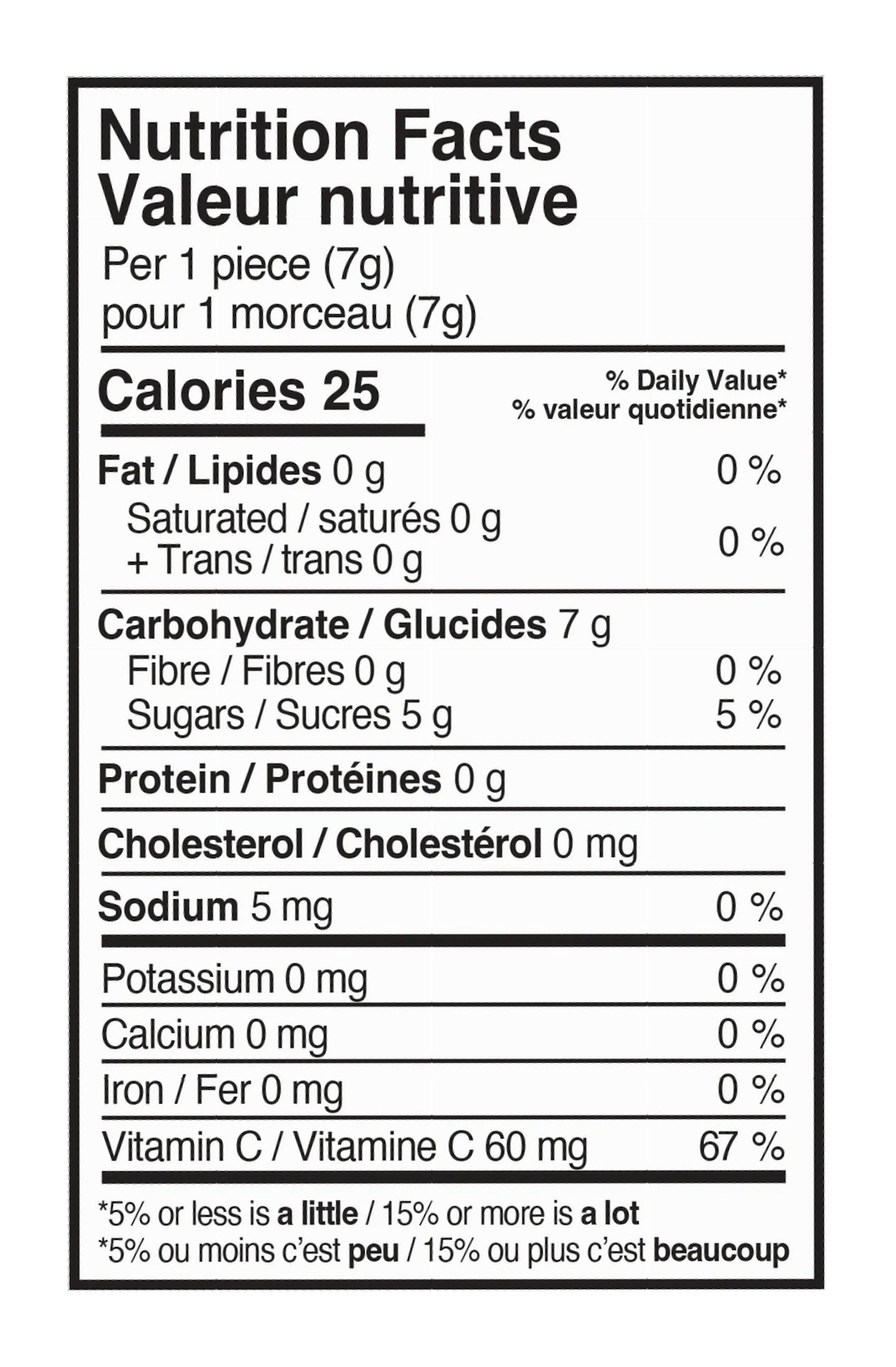 Nutrition facts for Kerr's COUGH & Sore Throat Lollypop Orange Lozenges on a white background