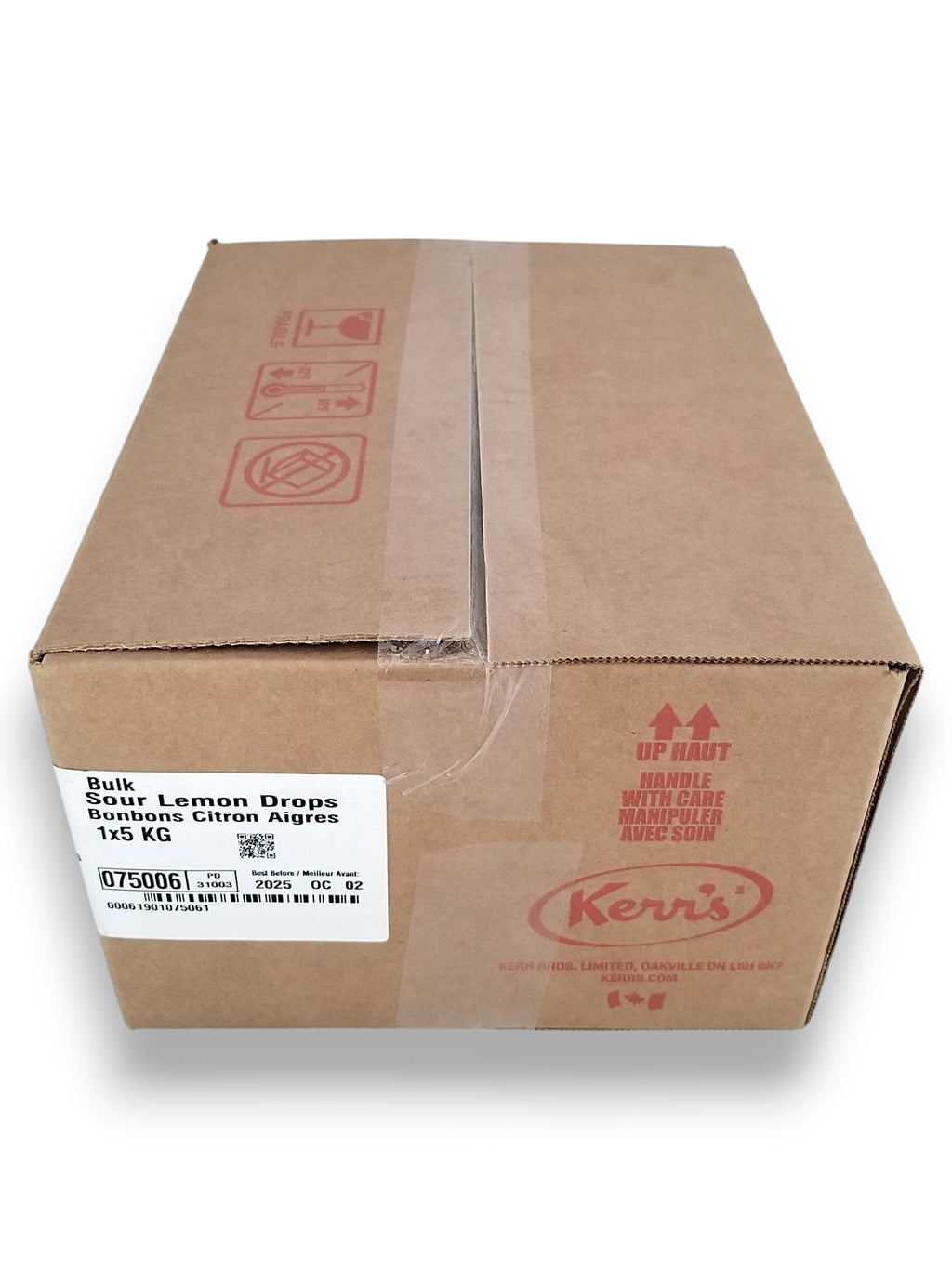 Kerr's Bulk Sour Lemon Drops, 5kg/11 lbs. - Top Of Box