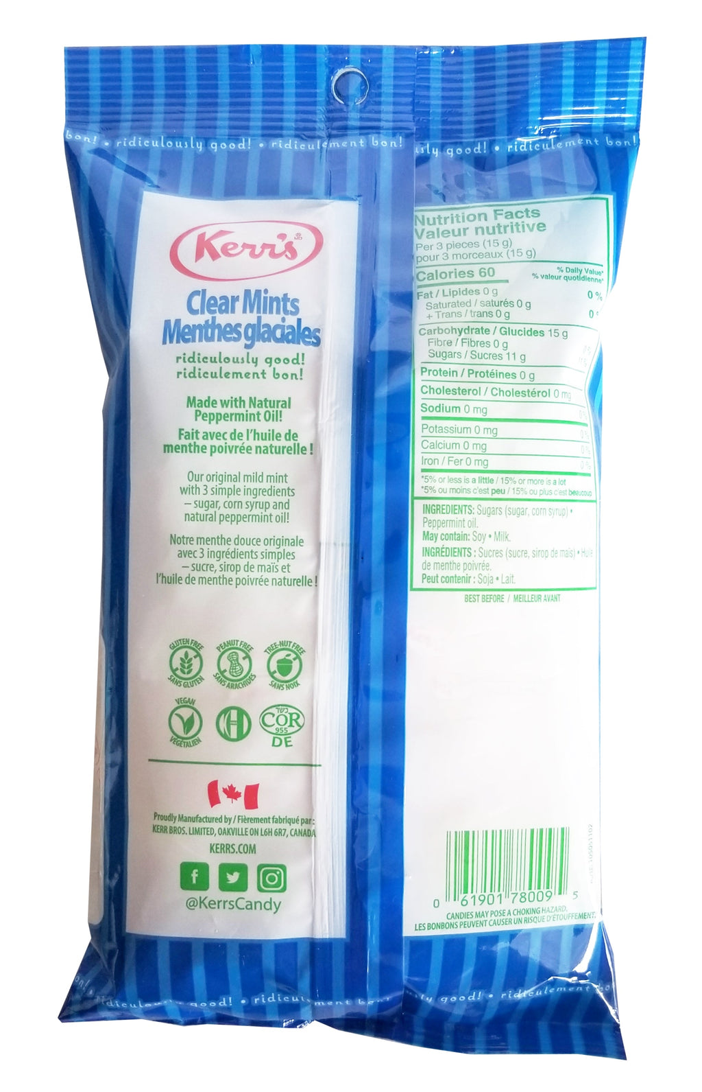 Kerr Mints Kerr's Clear Mints, Individually Wrapped, 400g/14 oz