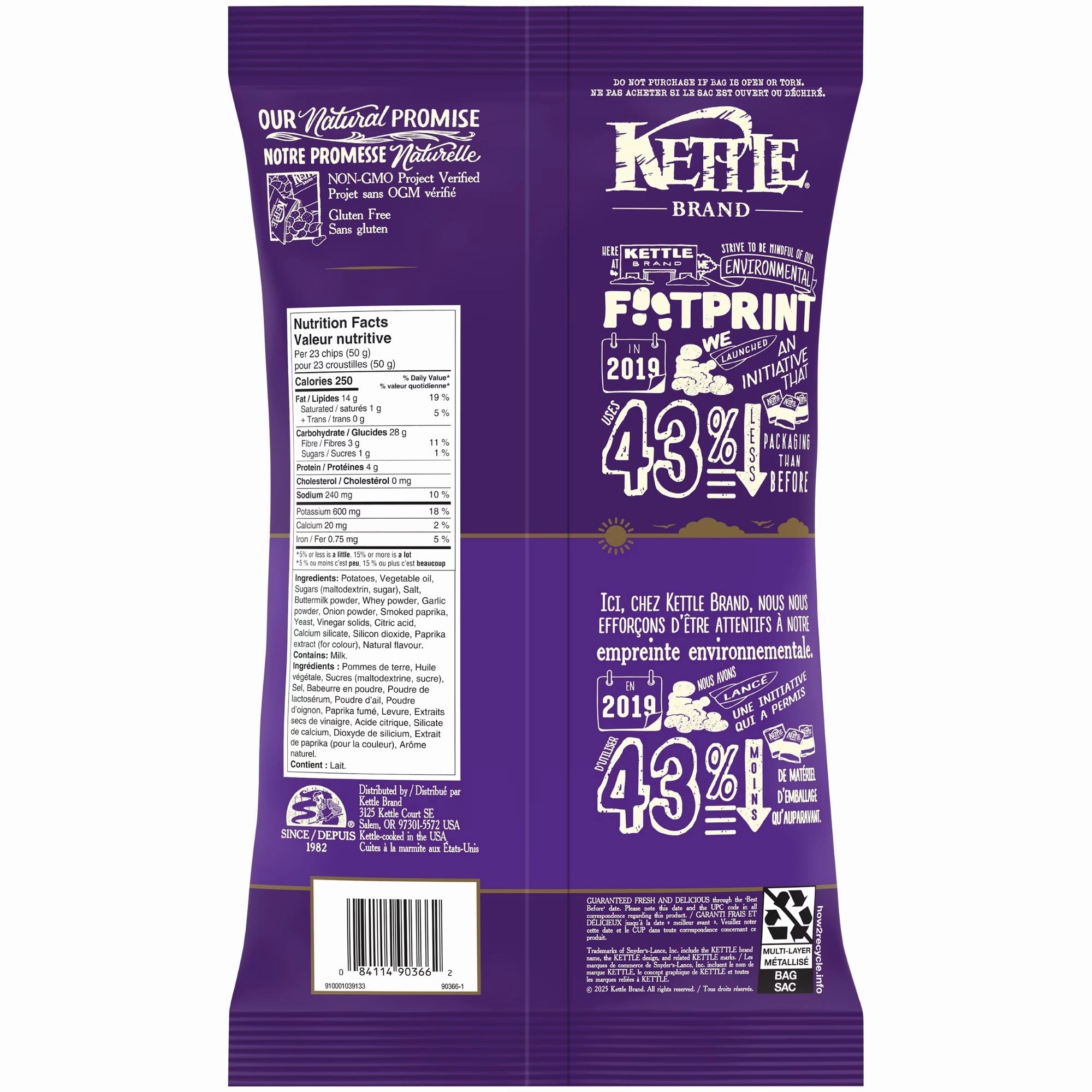 Kettle Brand Creamy All Dressed Potato Chips 198 g / 7 oz