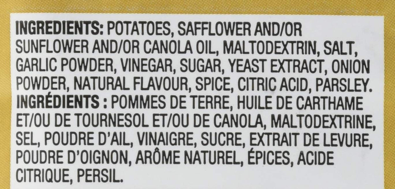 Kettle Dill Pickle Krinkle Cut Potato Chips, 220g/7.8oz. Bag Ingredients