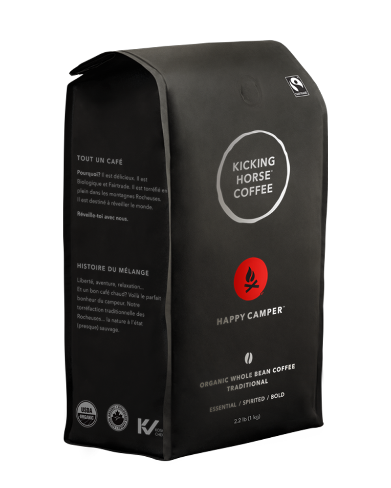 Kicking Horse Organic Happy Camper Whole Bean Coffee, 2.2 lbs./1 kg