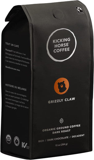 Kicking Horse Grizzly Claw Dark Roast Ground Coffee – 284g / 10oz
