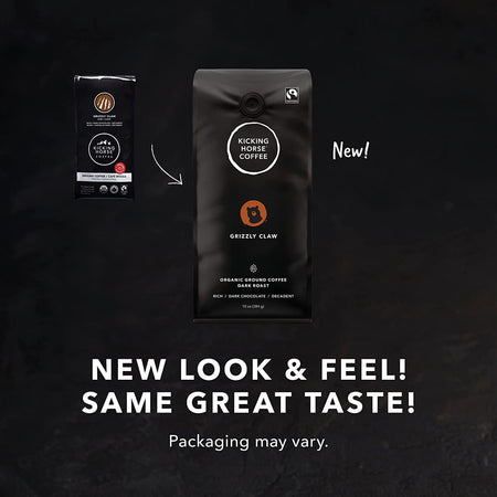 Kicking Horse Grizzly Claw Dark Roast Ground Coffee – 284g / 10oz New Look