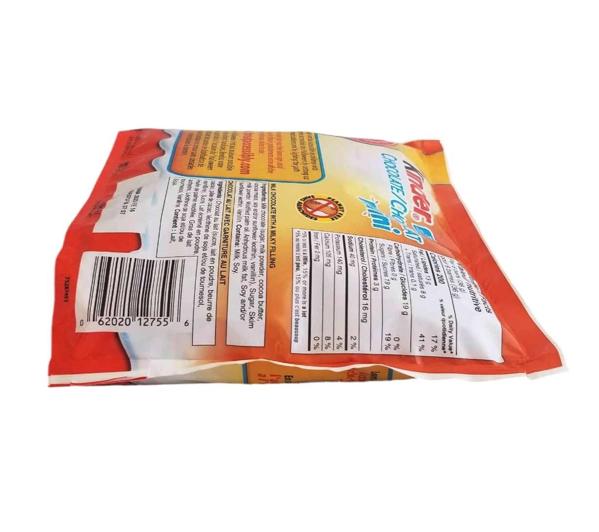 Kinder Milk Chocolate Minis 55 count back