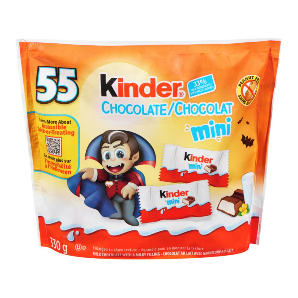 Kinder Milk Chocolate Minis 55 count front