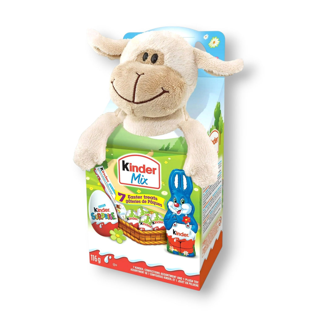 Kinder Mix, 7 Easter Treats & 1 Plush Toy, 116g/4.1 oz. - Front Of Sheep Package