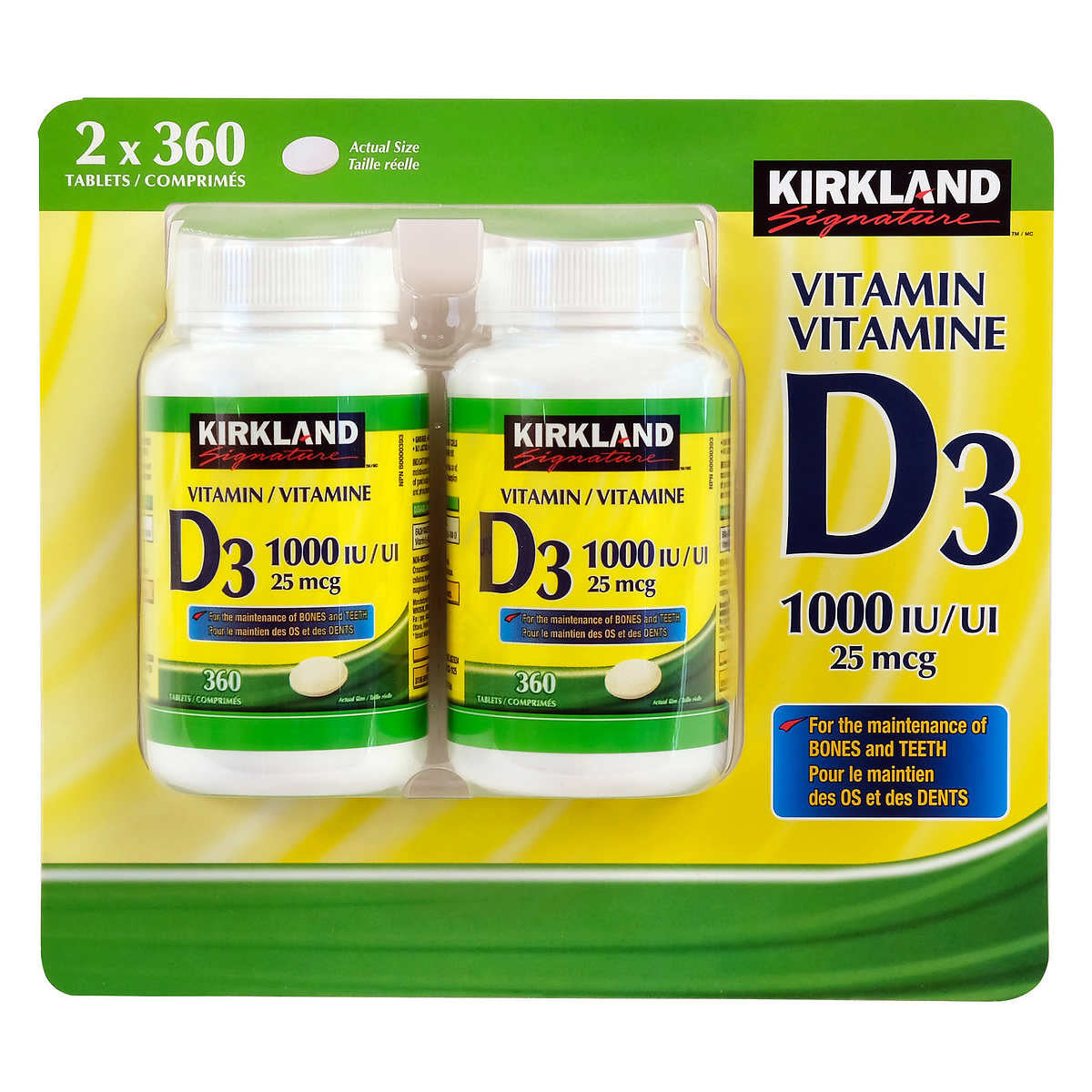Kirkland Signature Vitamin D3 25mcg - Package