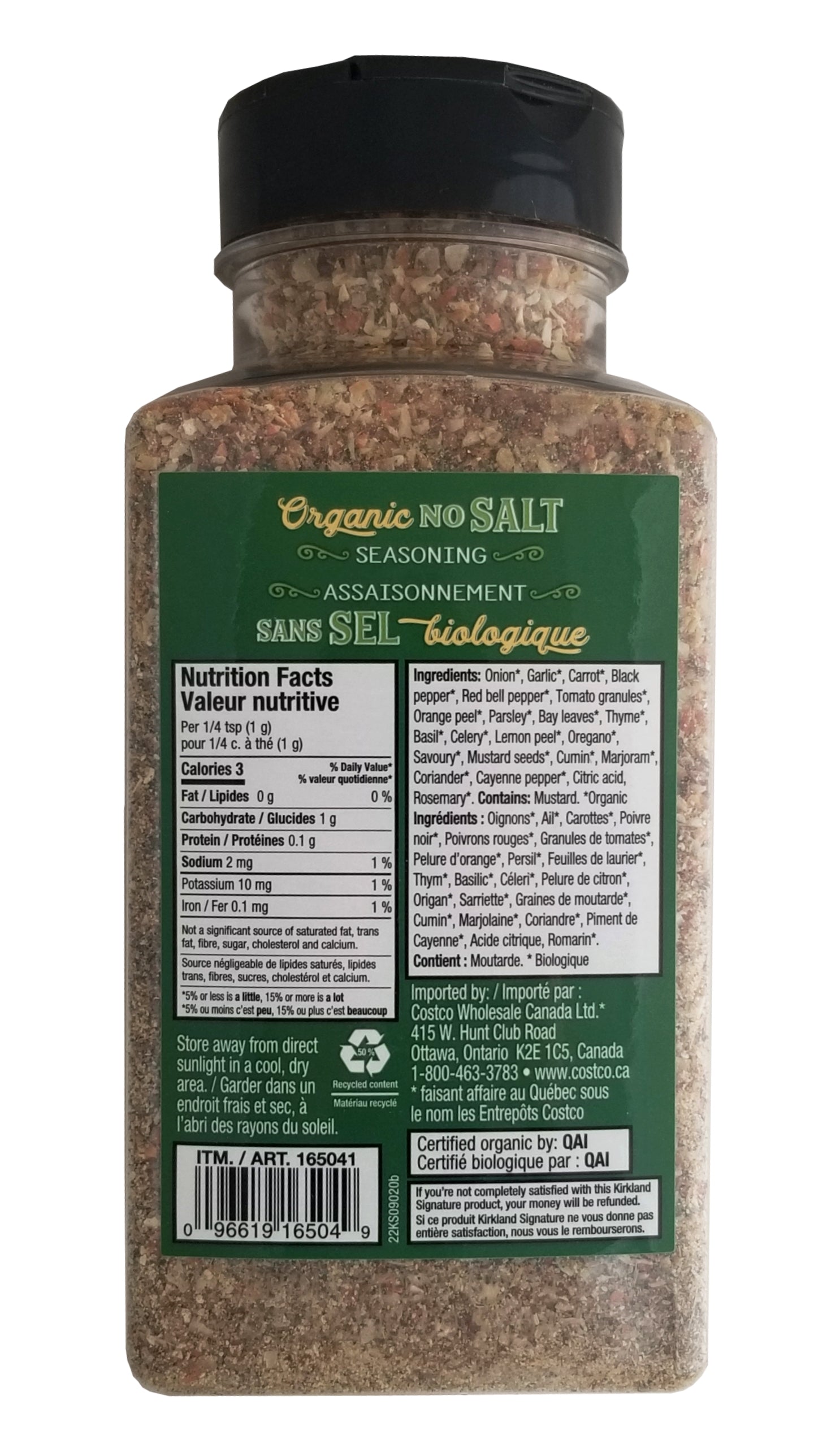 Kirkland Signature Organic No Salt Seasoning Mix 411g 14 Oz Bottle