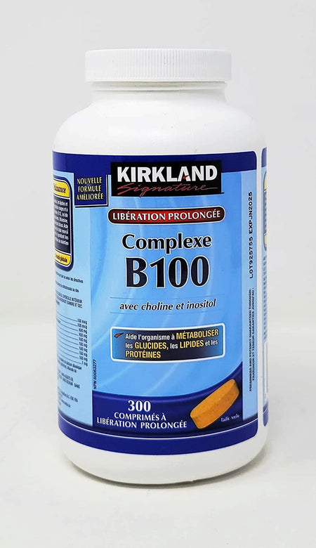 Kirkland Signature Vitamin B100 Complex, 300 tabs {Imported from Canada}