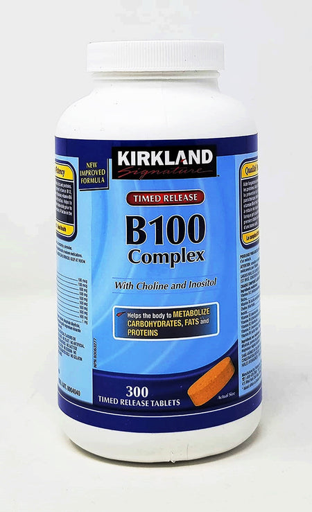 Kirkland Signature Vitamin B100 Complex, 300 tabs {Imported from Canada}