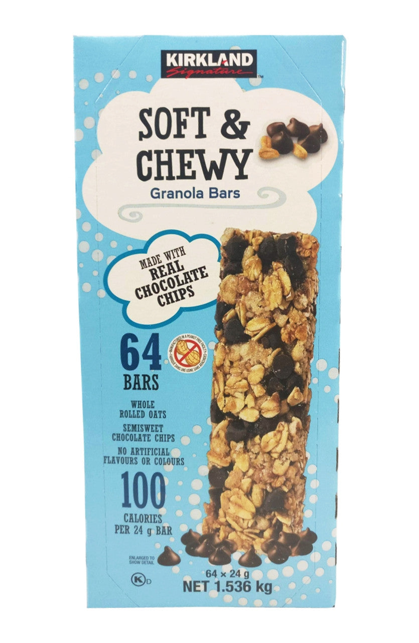 Kirkland Soft & Chewy Granola Bars, 64 Bars x 24g each, 1.5kg/3.4 lb Box, {Imported from Canada}