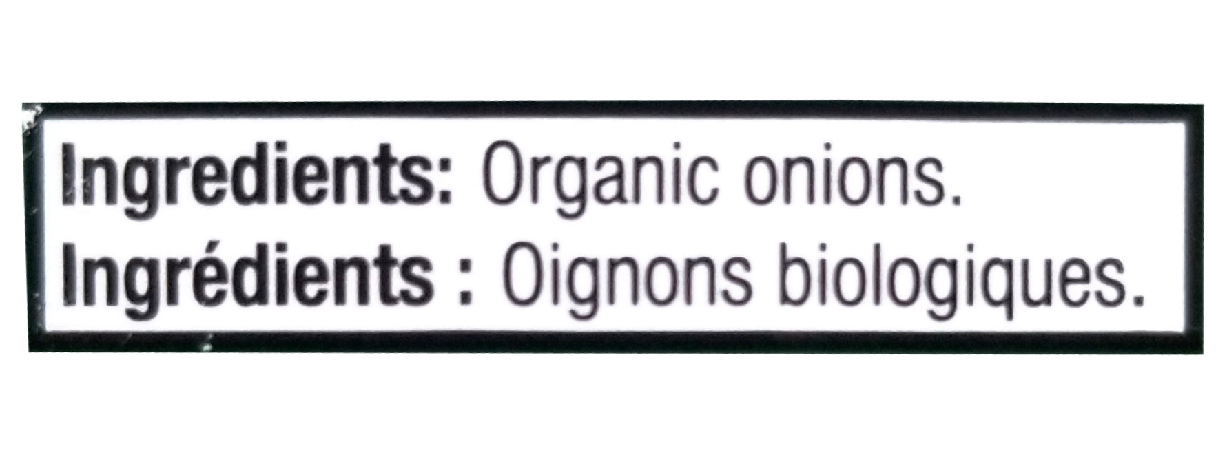 Kirkland Signature Organic Granulated Dried Onion, 454g/15.9 oz. Bottle Ingredients