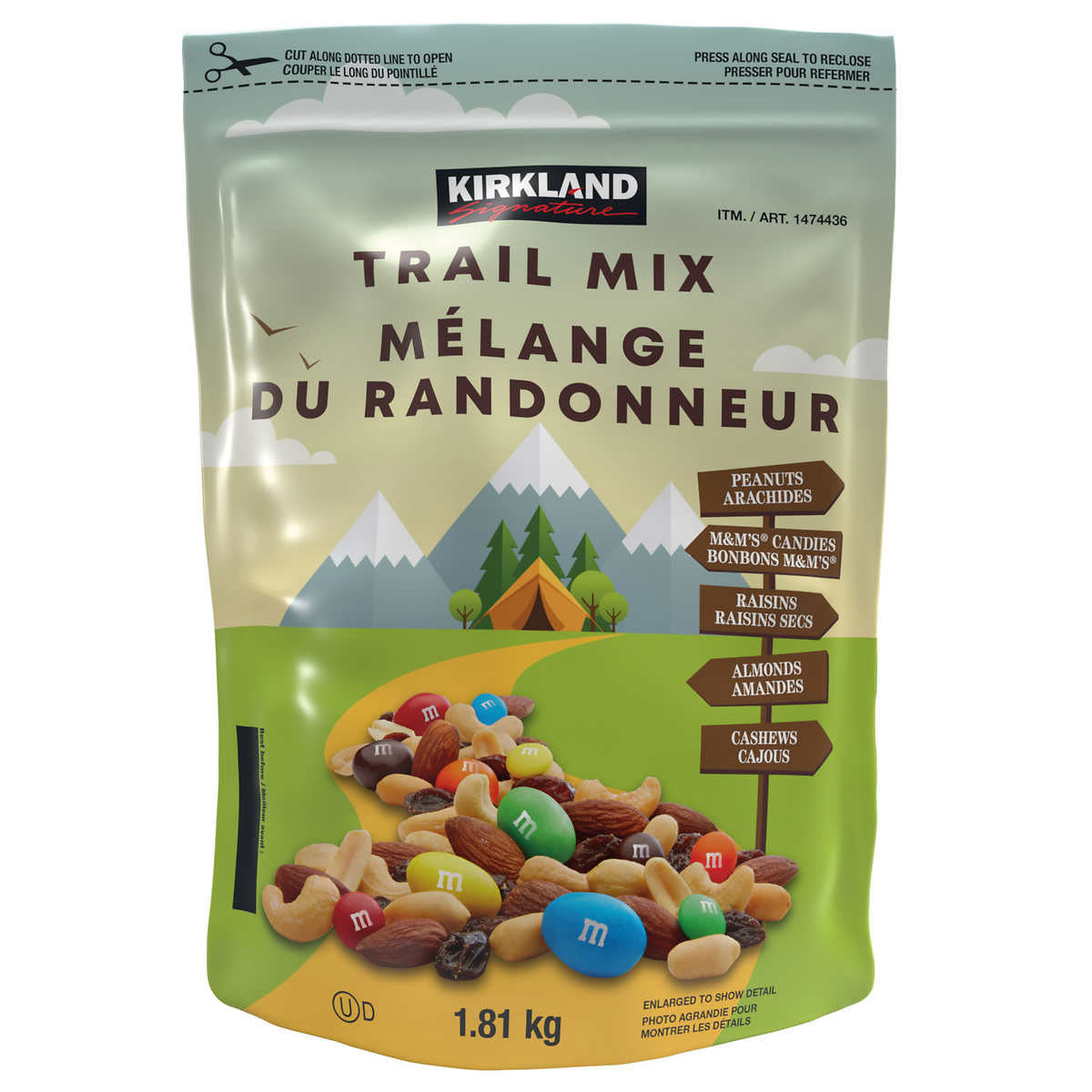 Kirkland Trail Mix with Nuts, M&M's & Raisins, 1.81/4 lbs