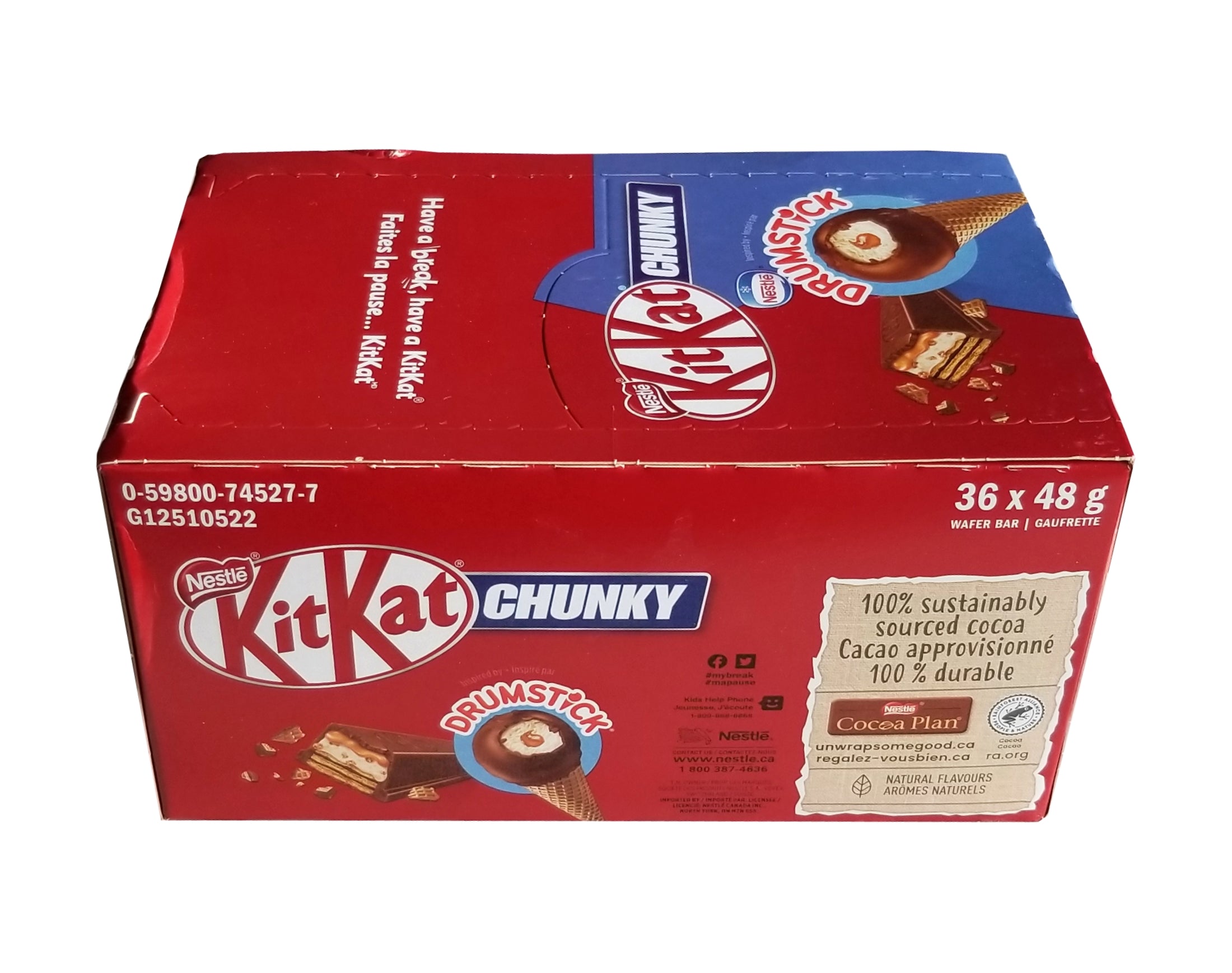 Nestle KitKat Chunky Drumstick Flavor Bars, 36 x 48g/1.7 oz. {Imported from Canada}
