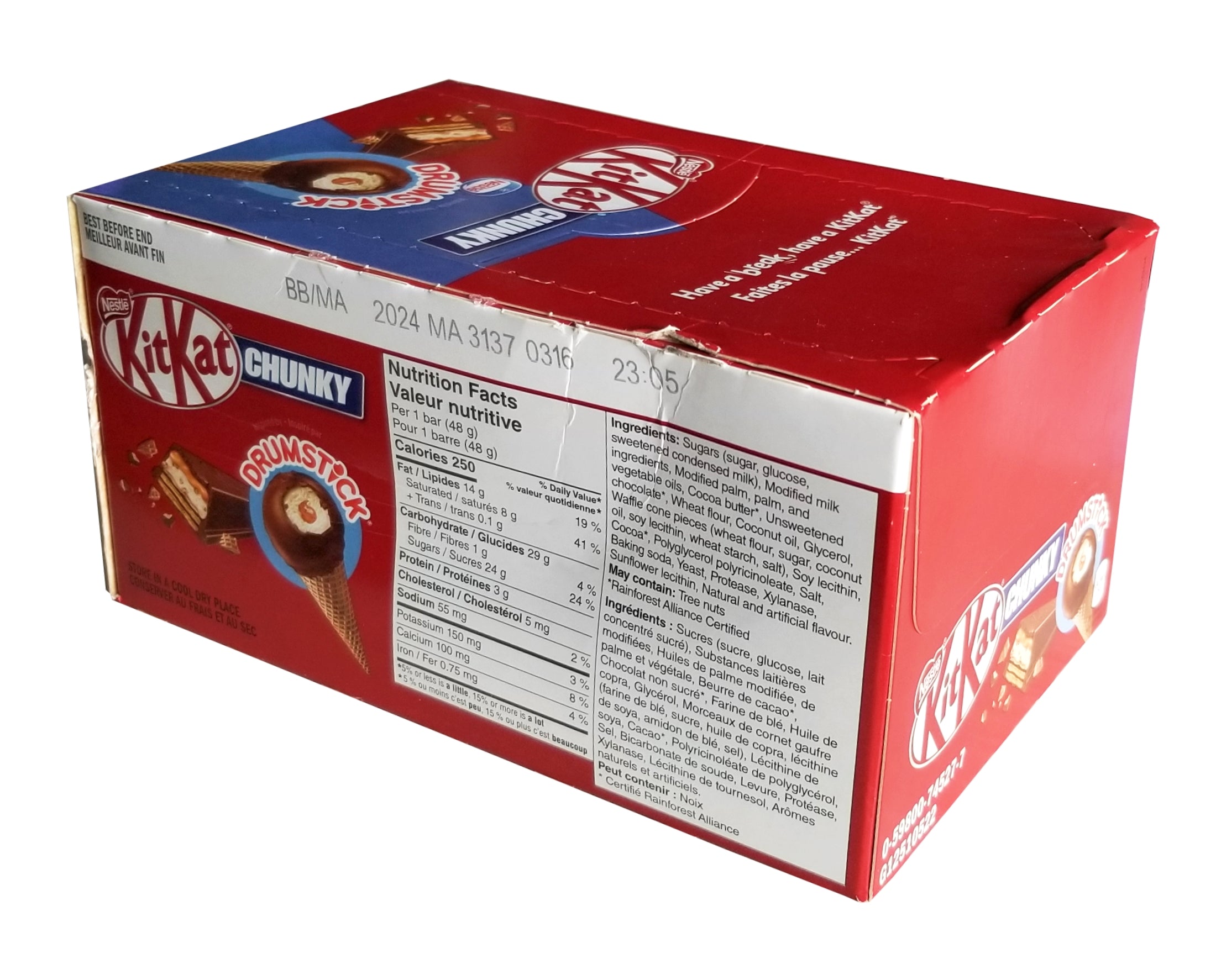 Nestle KitKat Chunky Drumstick Flavor Bars, 36 x 48g/1.7 oz. {Imported from Canada}
