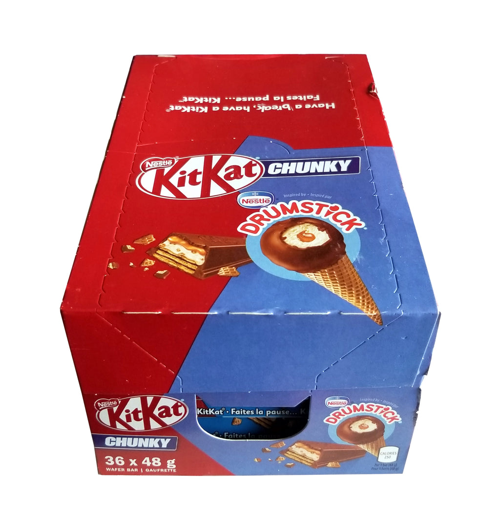 Nestle KitKat Chunky Drumstick Flavor Bars, 36 x 48g/1.7 oz. {Imported from Canada}