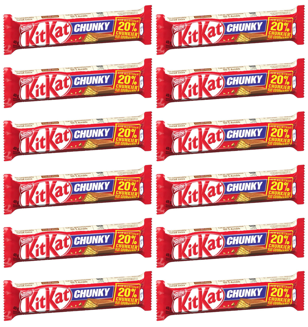 Kit Kat Chunky Original Chocolate Bars - (49g/1.7 oz. x 12 Bars) {Imported from Canada}