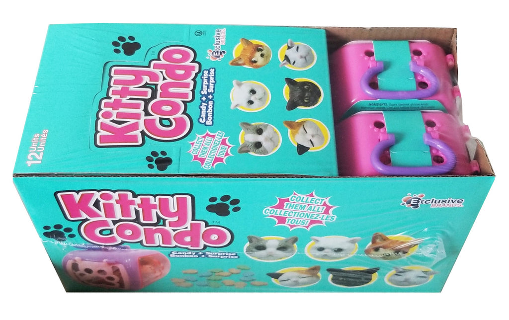 Exclusive Brands Kitty Condo filled with Candy, (12 x 8g/0.3 oz.), 96g/3.36 oz., Box {Imported from Canada}