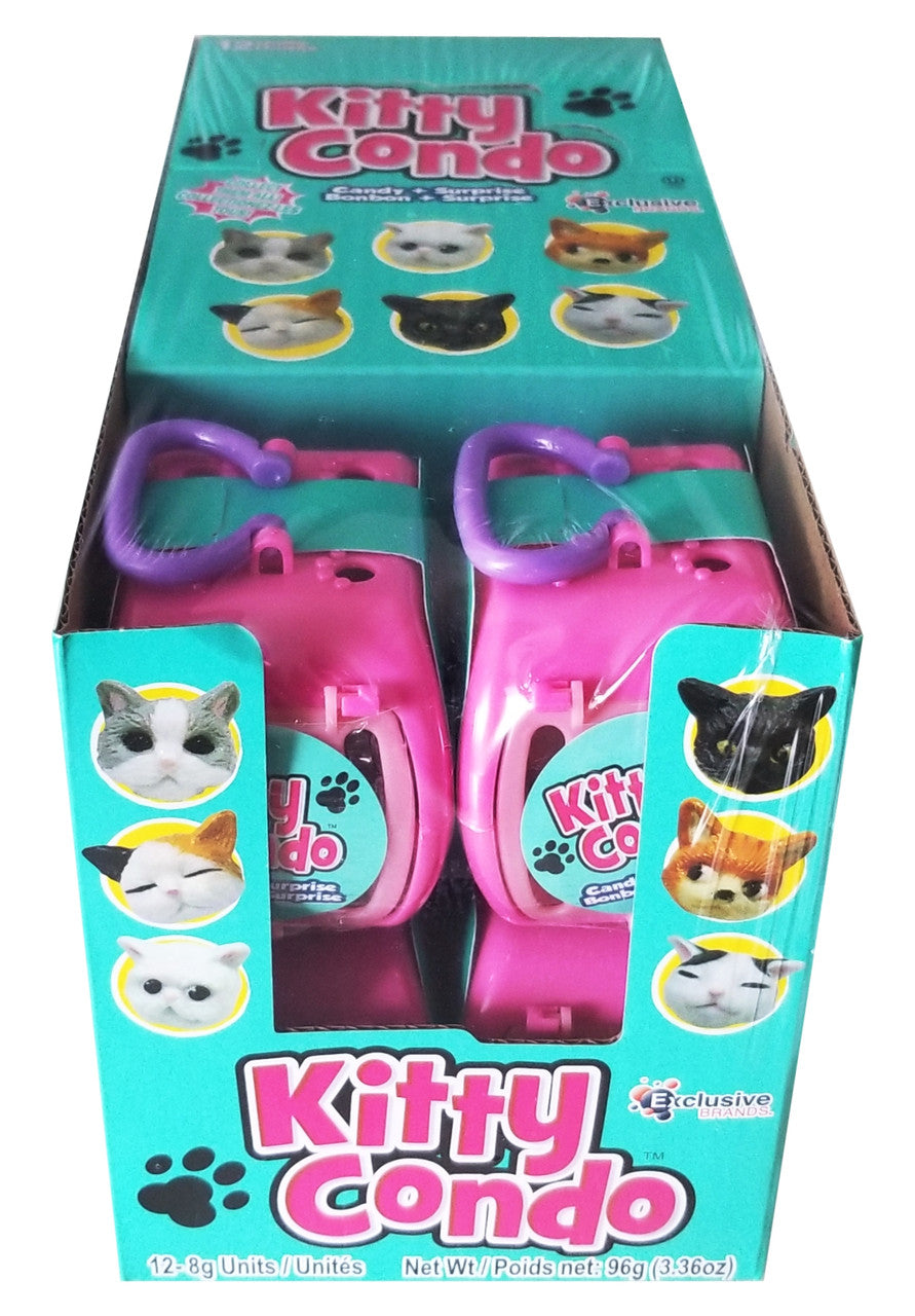 Exclusive Brands Kitty Condo filled with Candy, (12 x 8g/0.3 oz.), 96g/3.36 oz., Box {Imported from Canada}