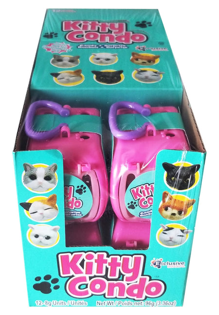 Exclusive Brands Kitty Condo filled with Candy, (12 x 8g/0.3 oz.), 96g/3.36 oz., Box {Imported from Canada}