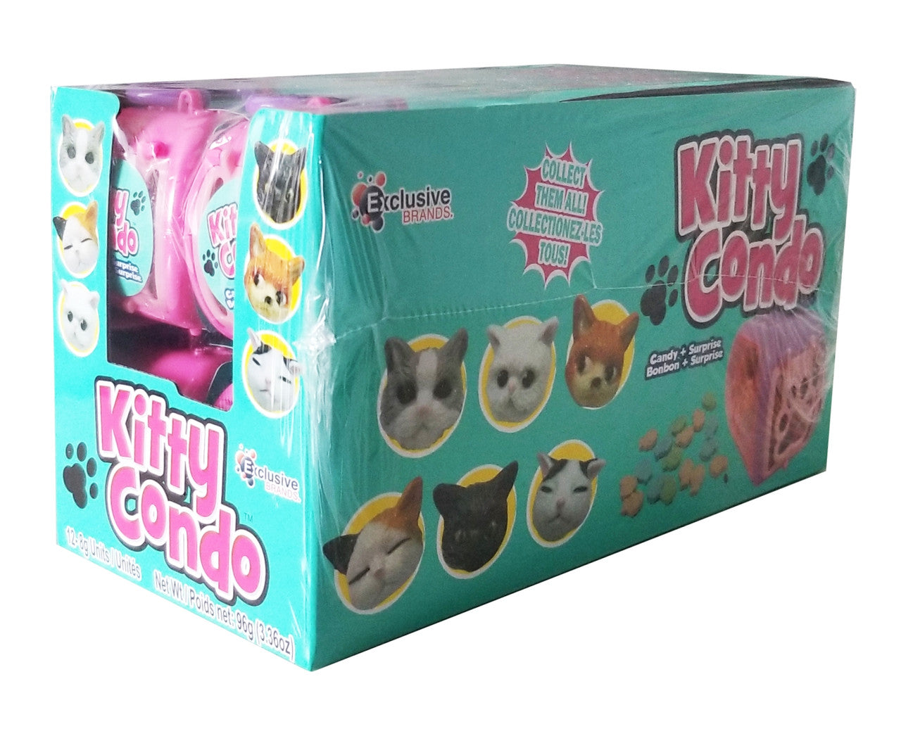 Exclusive Brands Kitty Condo filled with Candy, (12 x 8g/0.3 oz.), 96g/3.36 oz., Box {Imported from Canada}