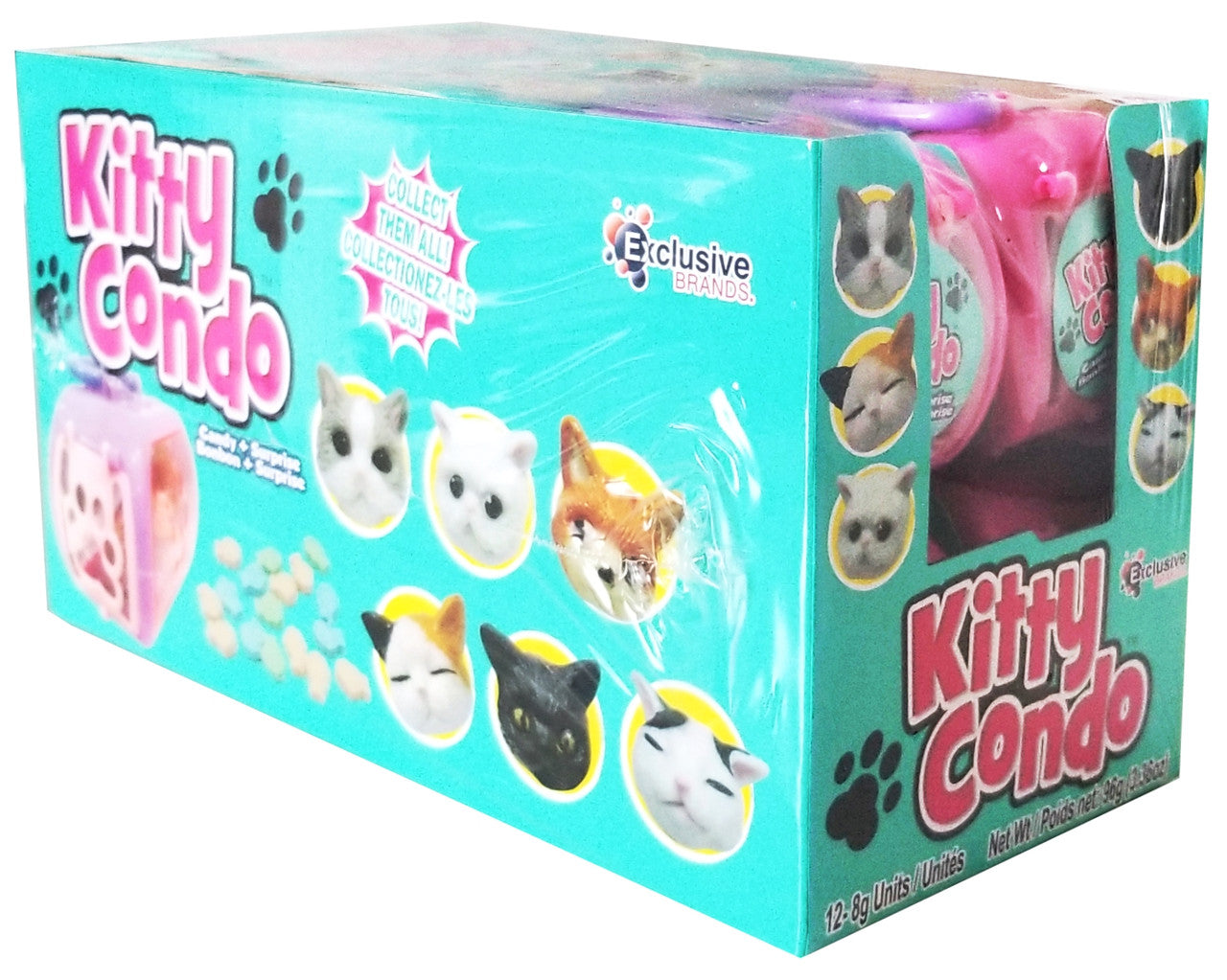 Exclusive Brands Kitty Condo filled with Candy, (12 x 8g/0.3 oz.), 96g/3.36 oz., Box {Imported from Canada}