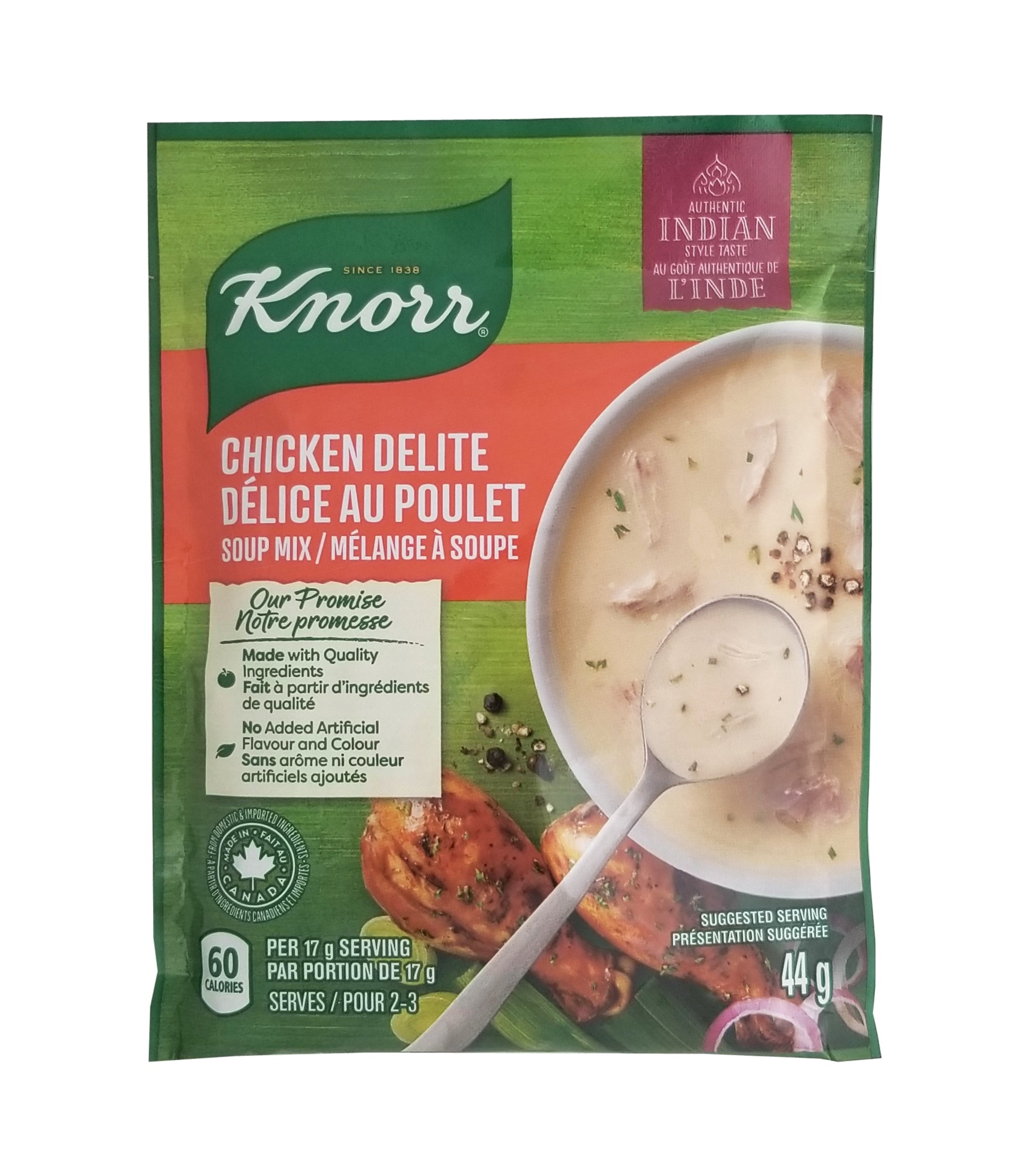 Knorr Chicken Delite Soup Mix, Authentic Indian Style Taste, 44g/1.5 oz