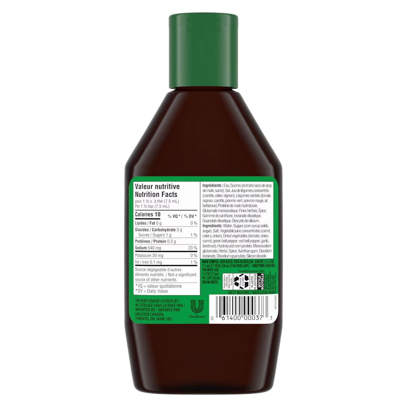 Knorr Bovril Vegetable Concentrated Liquid Stock – 250ml / 8.45 fl.oz - Back