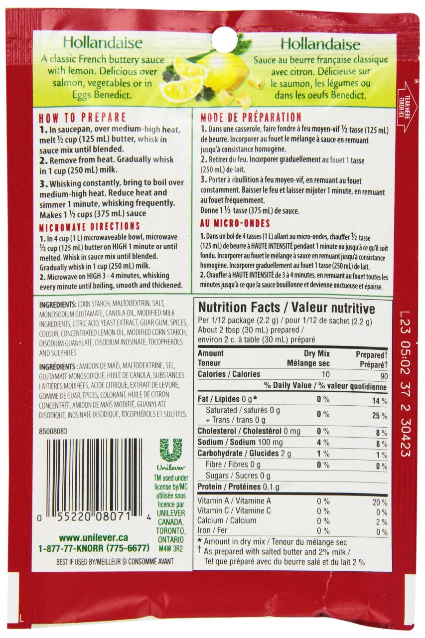 Knorr Classic Sauce Mix, Hollandaise, 26g/.9 oz., {Imported from Canada}