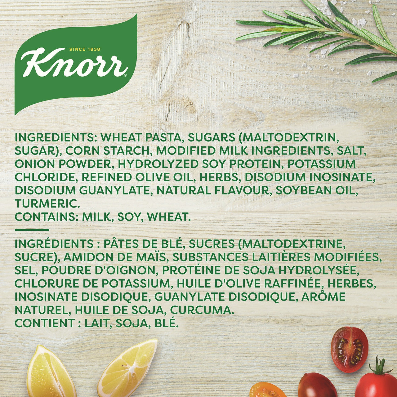 Knorr Pasta Butter & Herb Side Dishes - Ingredients