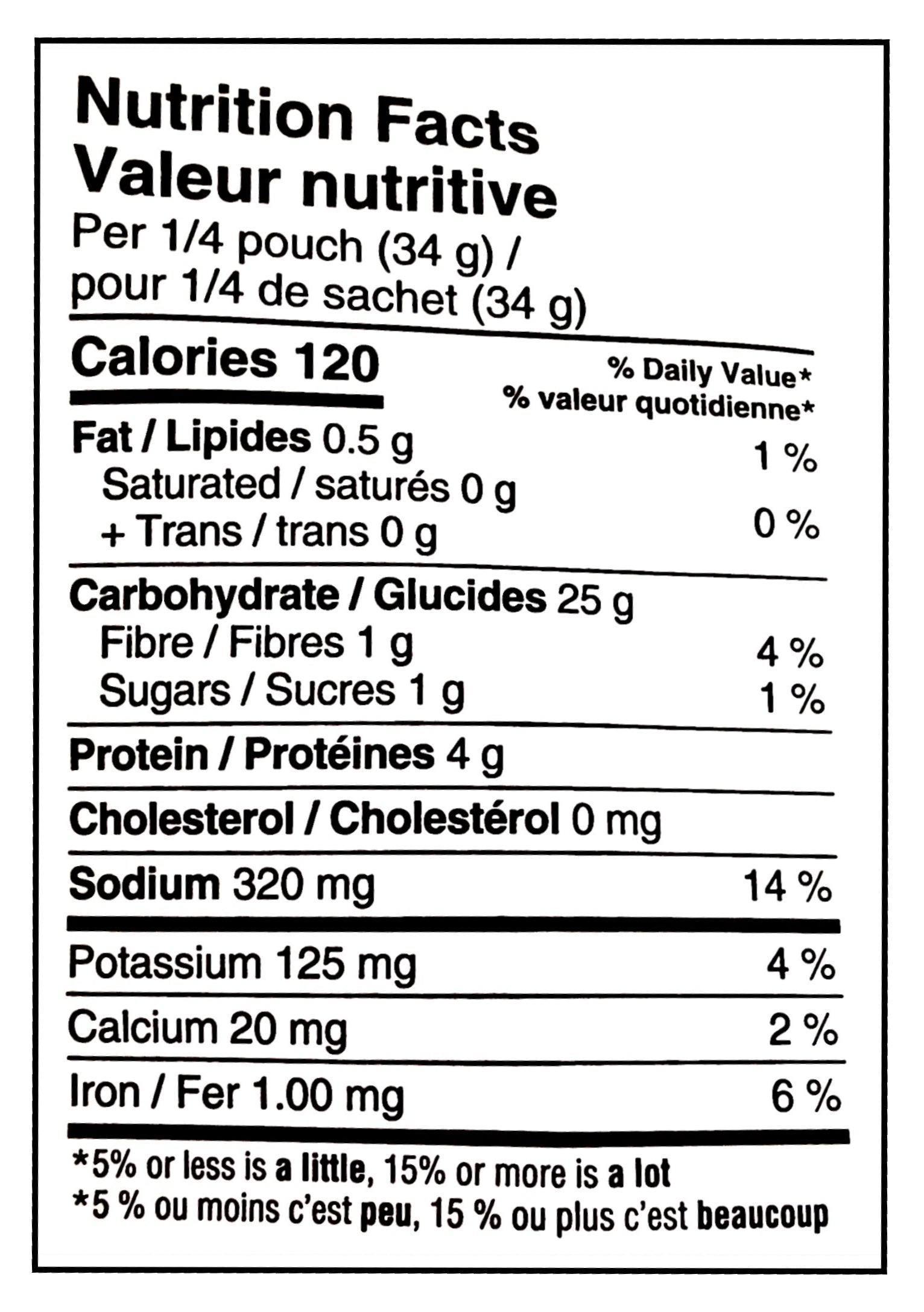 Knorr Sidekicks Creamy Chicken Pasta, 134g/4.7oz, Pouch - Nutrition Facts Label