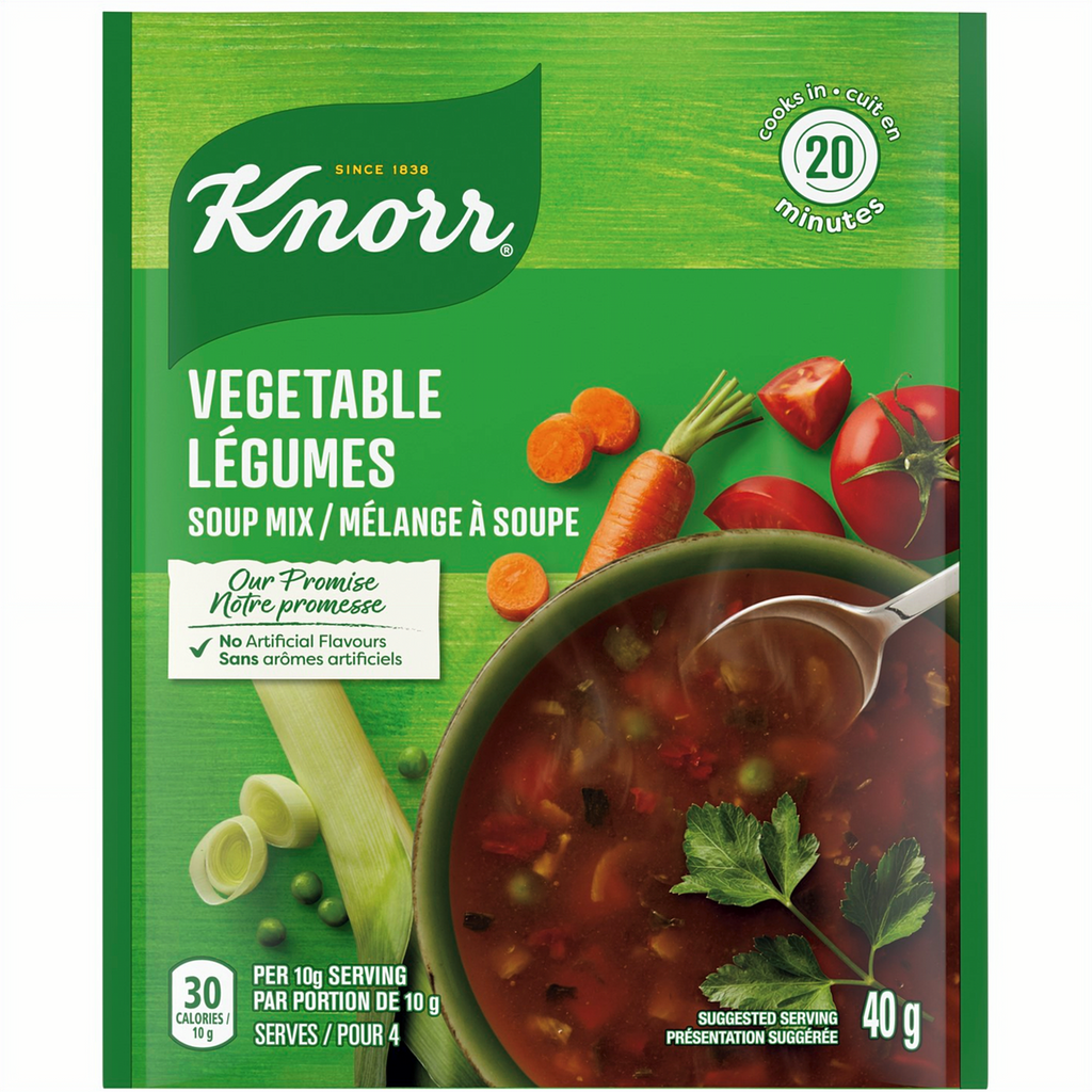 Front of Knorr Vegetable Soup Mix, 40g/1.4 oz., Pouch