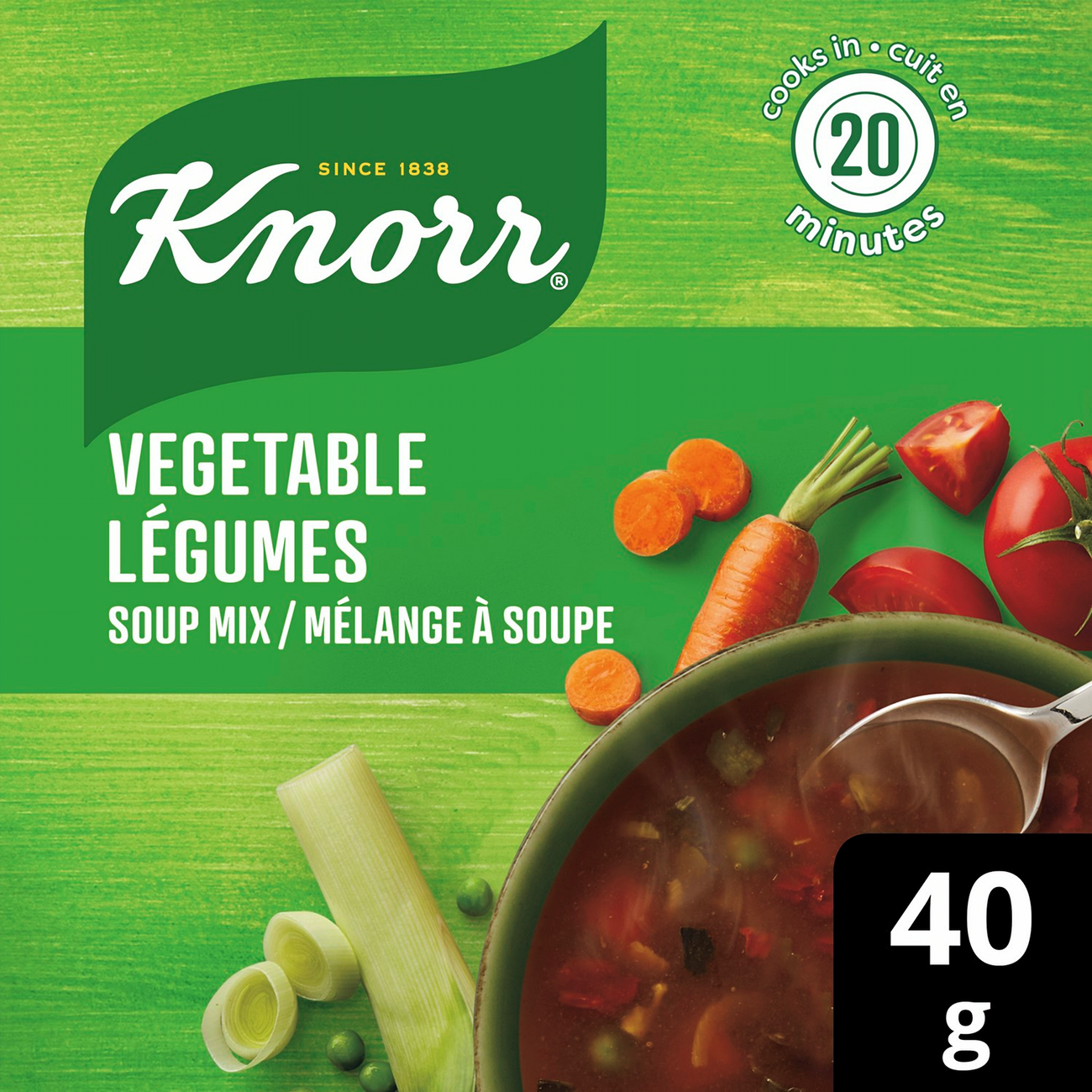 Front of Knorr Vegetable Soup Mix, 40g/1.4 oz., Pouch