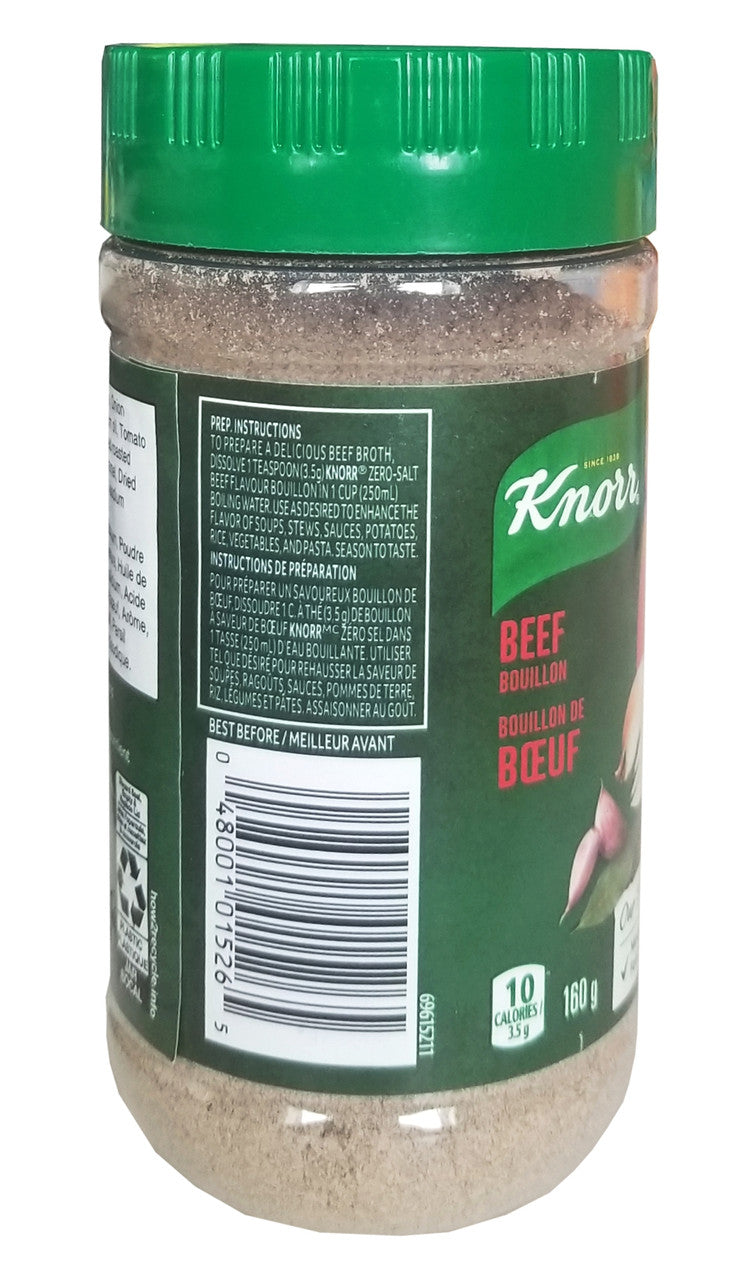 Knorr Zero Salt Beef Bouillon Powder, 160g/5.6 oz., {Imported from Canada}