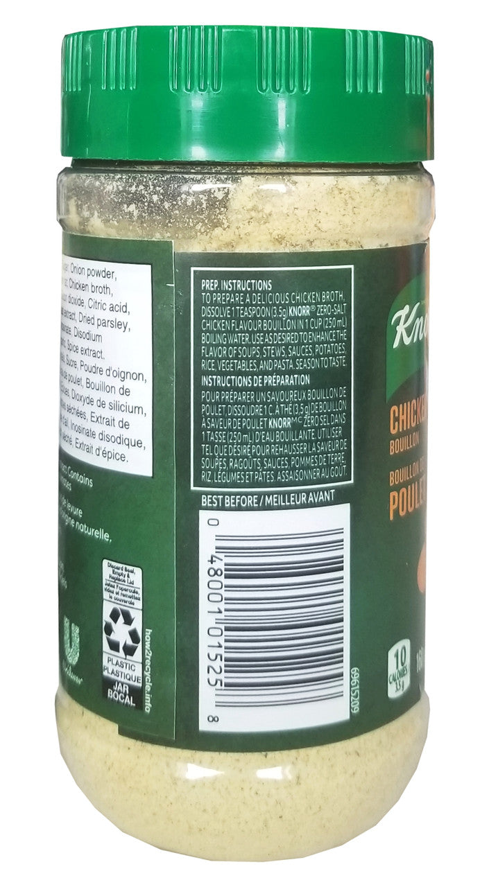 Knorr Zero Salt Chicken Bouillon Powder, 160g/5.6 oz., {Imported from Canada}