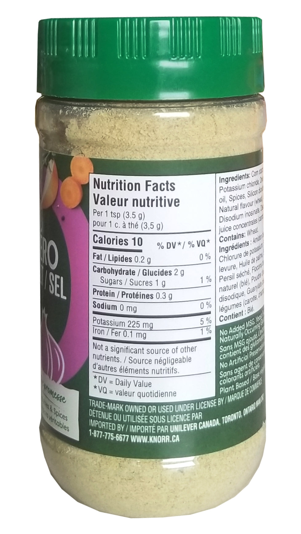 Knorr Zero Salt Roasted Garlic Bouillon Powder, 160g/5.6 oz - Left Side