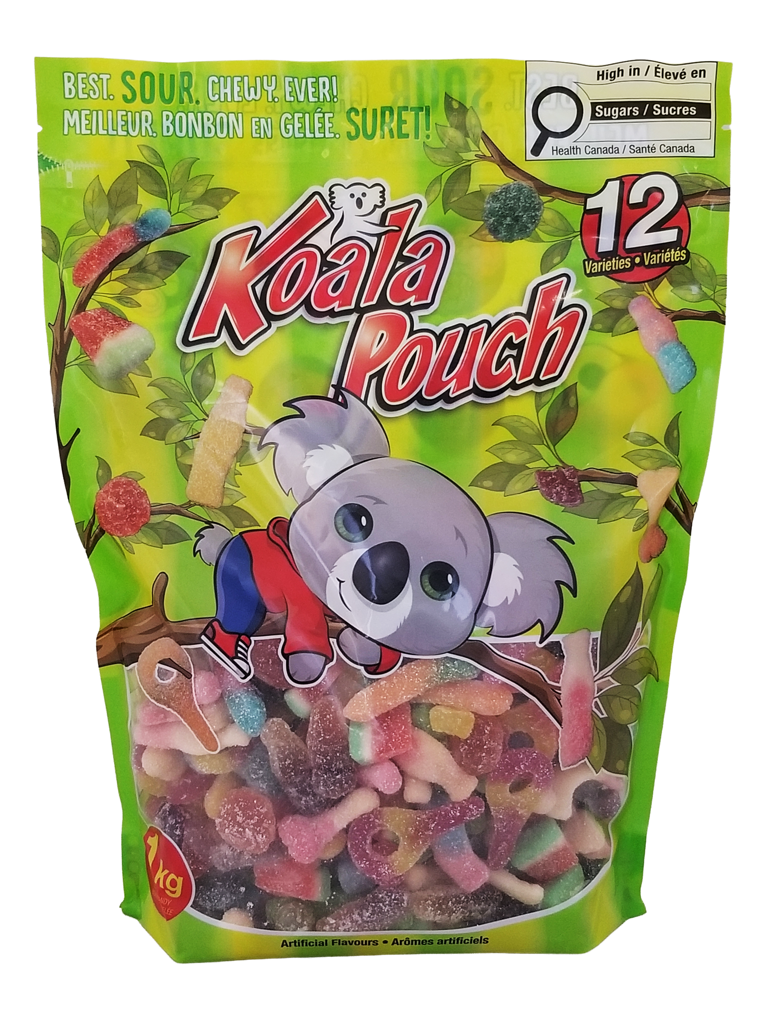 Koala Pouch Fruity Sour Gummy Mix, 12 Gummy Varieties, Party Size - 1kg/35.3 oz